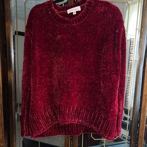 Philosophy Red Chenille Crewneck Sweater